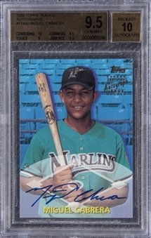 2000 Topps Traded Autographs #TTA40 Miguel Cabrera Signed Rookie Card - BGS GEM MINT 9.5/BGS 10